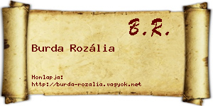 Burda Rozália névjegykártya